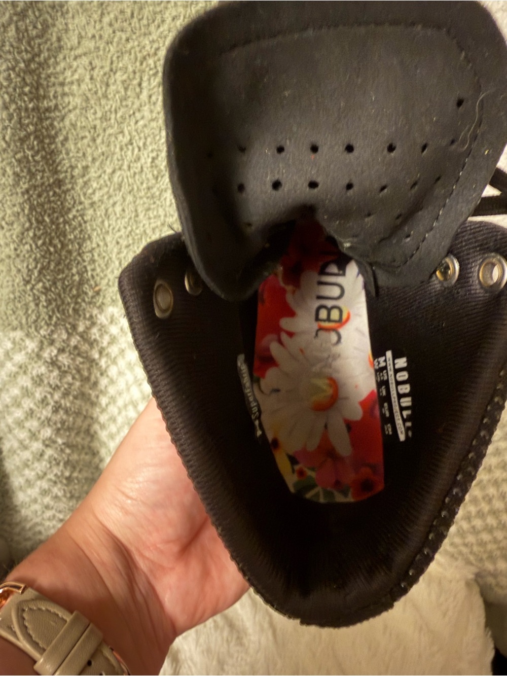 NOBULL Women's Black High-Top Training Shoes with Floral Midsole - Picture 5 of 6